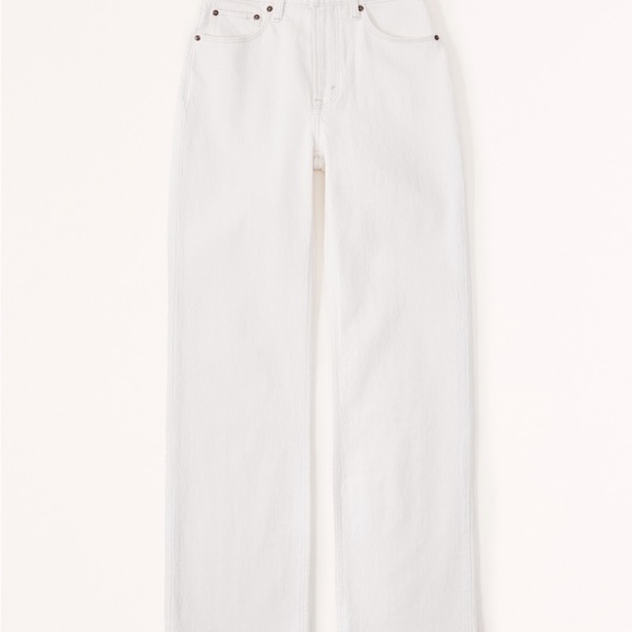 Abercrombie & Fitch White Curve Love 90s Relaxed Jean High Rise 25 Extra Long - Picture 3 of 3